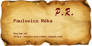 Paulovics Réka névjegykártya